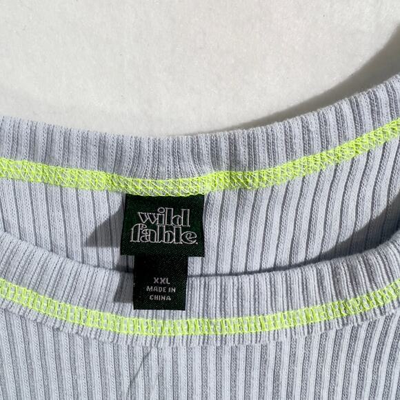 Wild Fable Crop Top Woman's XXL Light Blue Babydoll Top w/ Slim Fit Cropped Cut - Picture 2 of 11